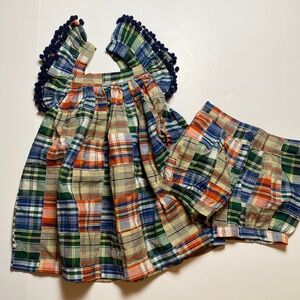 Plaid dress with matching shorts
